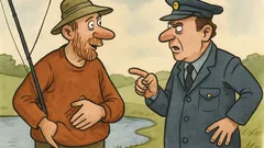 Виц: Рибар хванал огромен сом… и пазачът